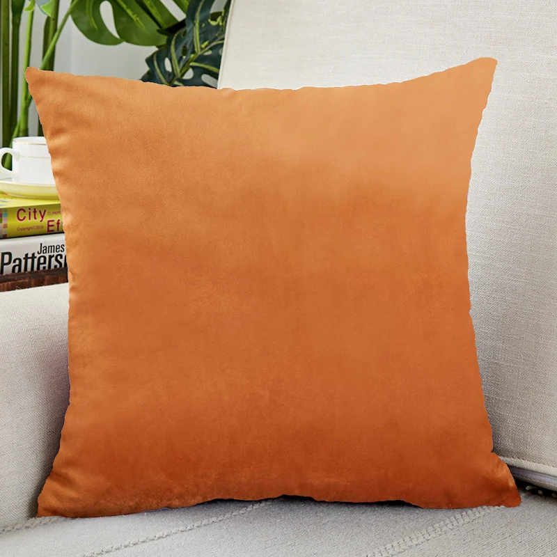 Square microfiber velvet cushion cover with extra soft velour surface and concealed zipper Stornfield