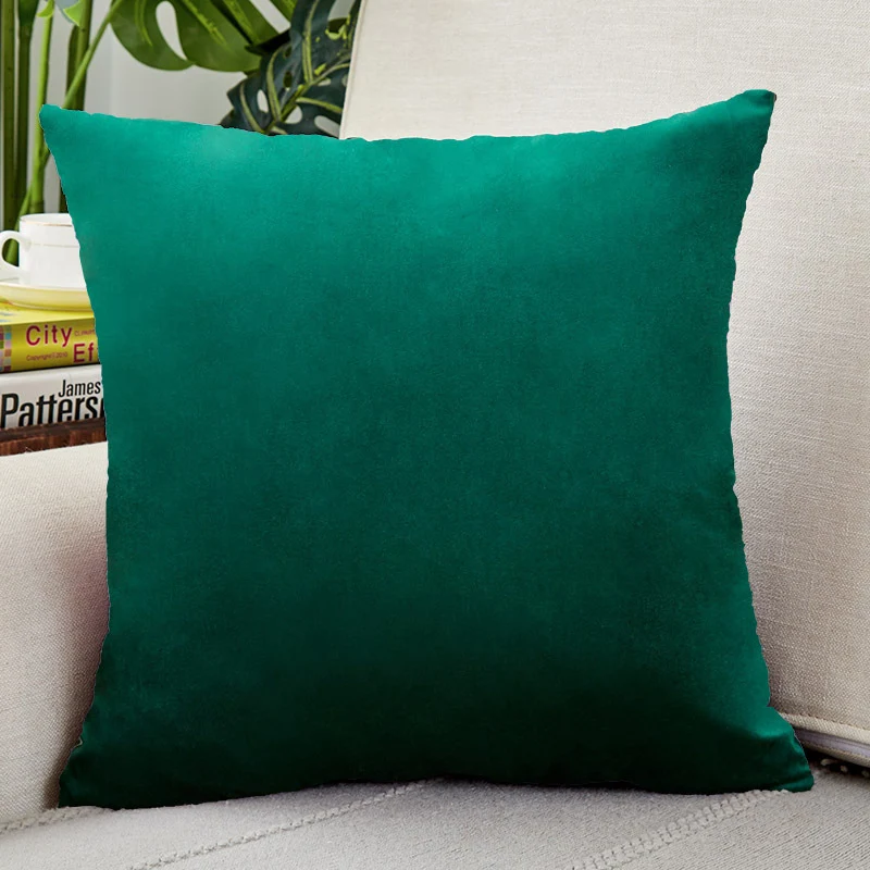 Square microfiber velvet cushion cover with extra soft velour surface and concealed zipper Stornfield