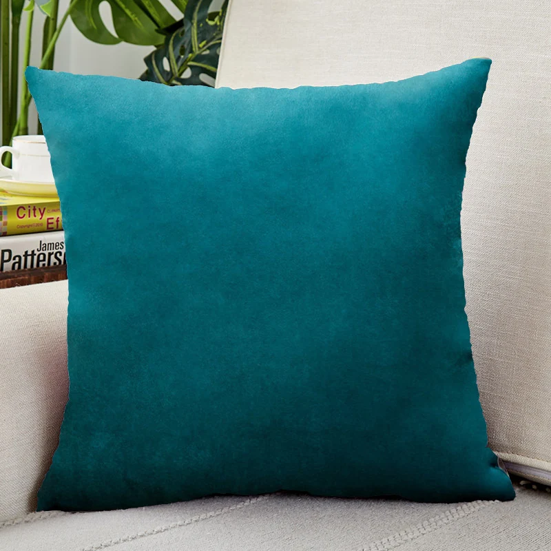 Square microfiber velvet cushion cover with extra soft velour surface and concealed zipper Stornfield