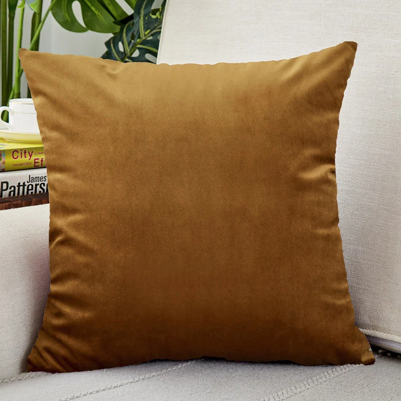 Square microfiber velvet cushion cover with extra soft velour surface and concealed zipper Stornfield