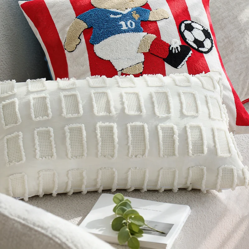Square micro velvet cushion cover with fine linen look, contrasting piping, and concealed zipper Stornfield