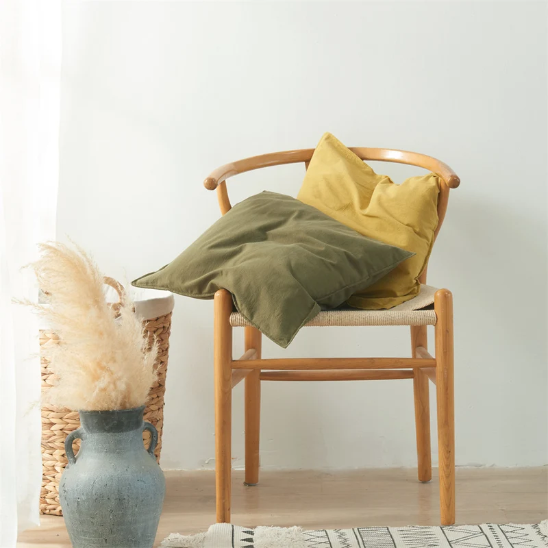 Square linen-cotton cushion cover with subtle piping and soft texture finish Stornfield