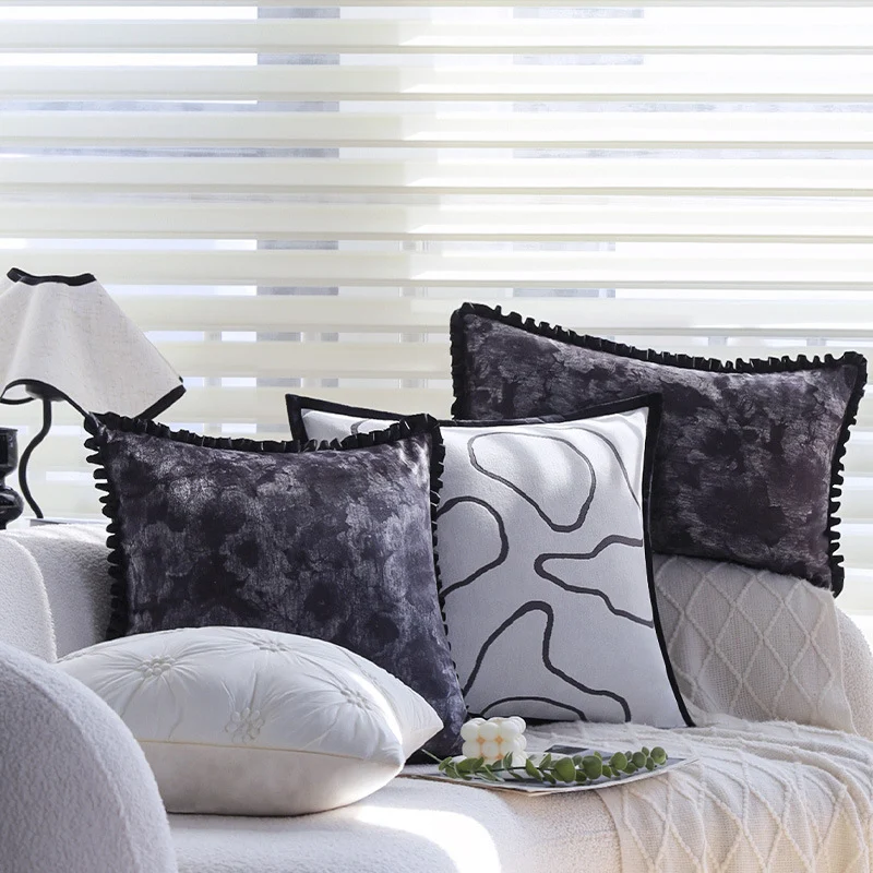 Square artificial fur cushion cover with zebra pattern, extra soft pile and concealed zipper Stornfield