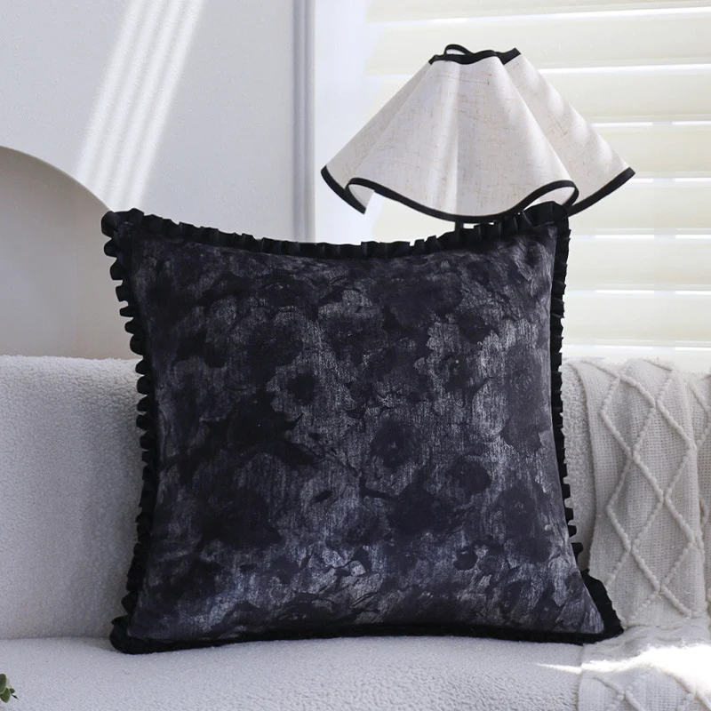 Square artificial fur cushion cover with zebra pattern, extra soft pile and concealed zipper Stornfield