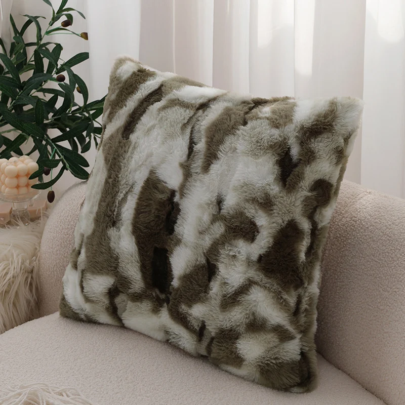 Square cushion cover with a relief block structure made of soft microfiber and concealed zipper Stornfield