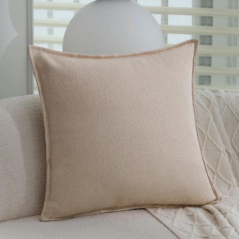 Square cushion cover with organic tuft relief and linen look Stornfield