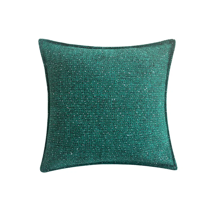 Square cushion cover with metallic houndstooth bouclé and concealed zipper Stornfield