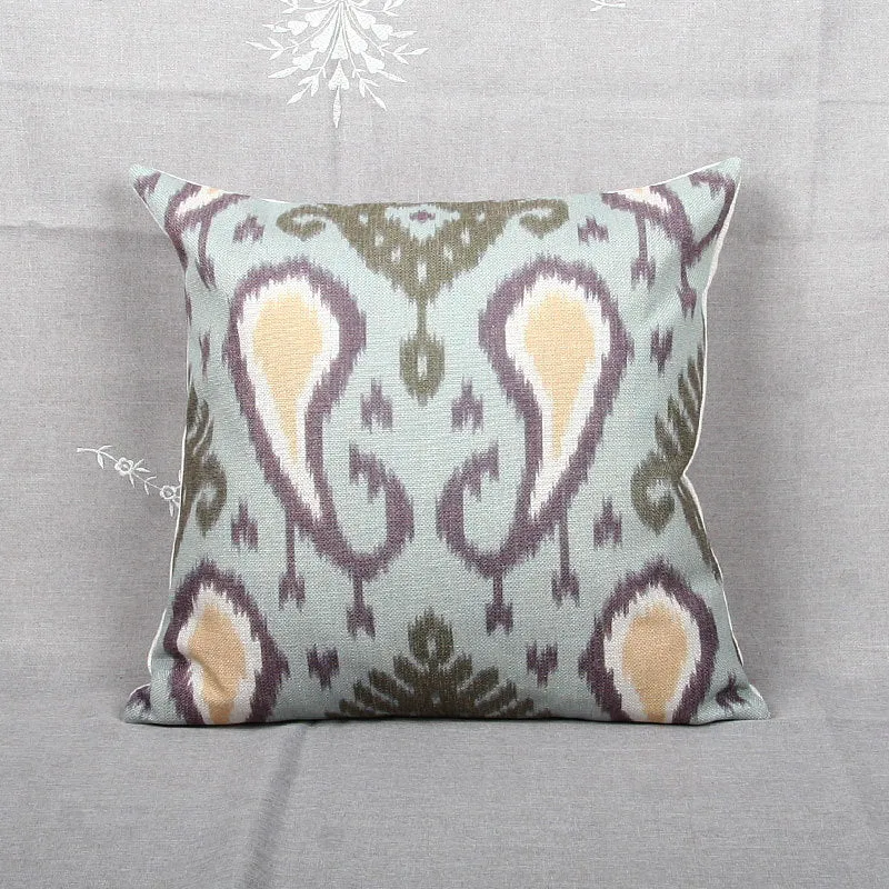 Ikat-Print Quadrat Decorative Throw Kissenbezug mit verborgener Reißverschluss