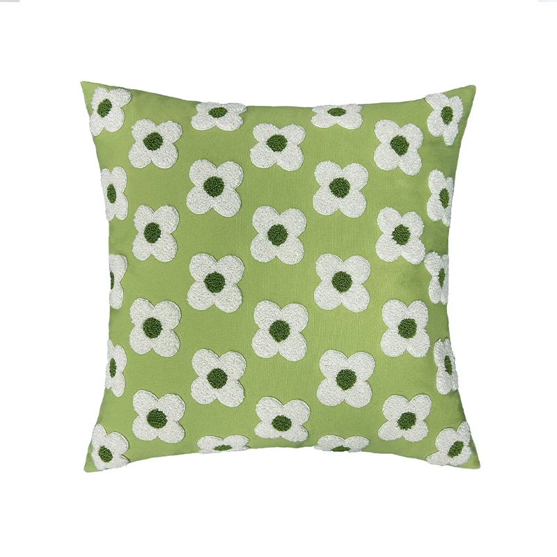 Square decorative cushion cover with hand-tufted flower tufting Stornfield