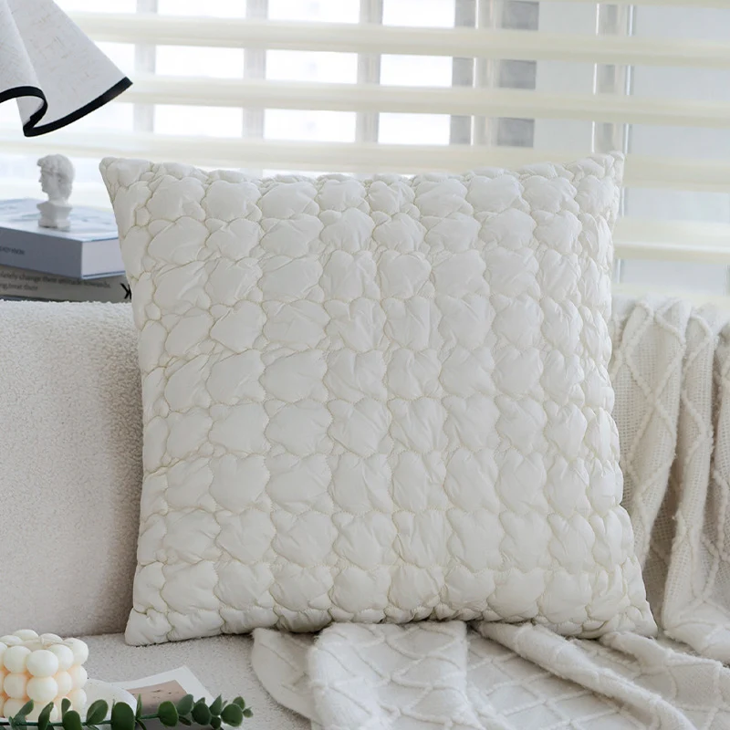 Square Decorative Cushion Cover with Large Wild Animal Jacquard and Velvet Piping Stornfield