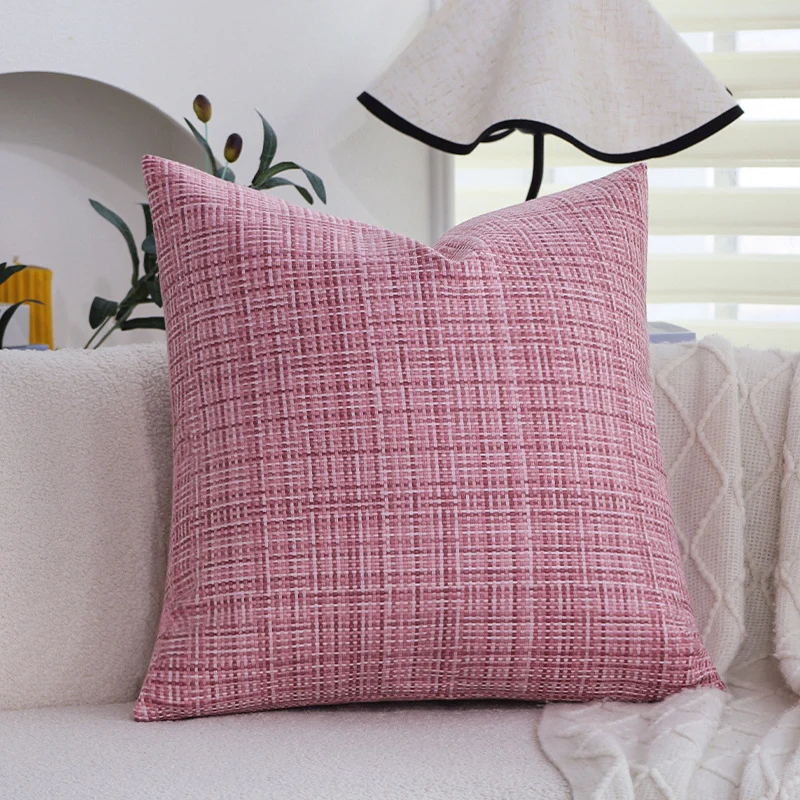 Square decorative cushion cover with woven cross texture and heavy chenille quality Stornfield