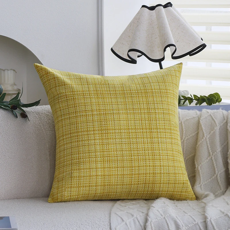 Square decorative cushion cover with woven cross texture and heavy chenille quality Stornfield