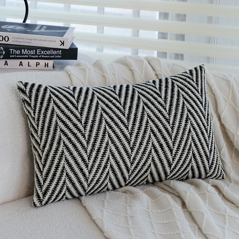 Square decorative cushion cover with geometric tufting and contrasting piping Stornfield
