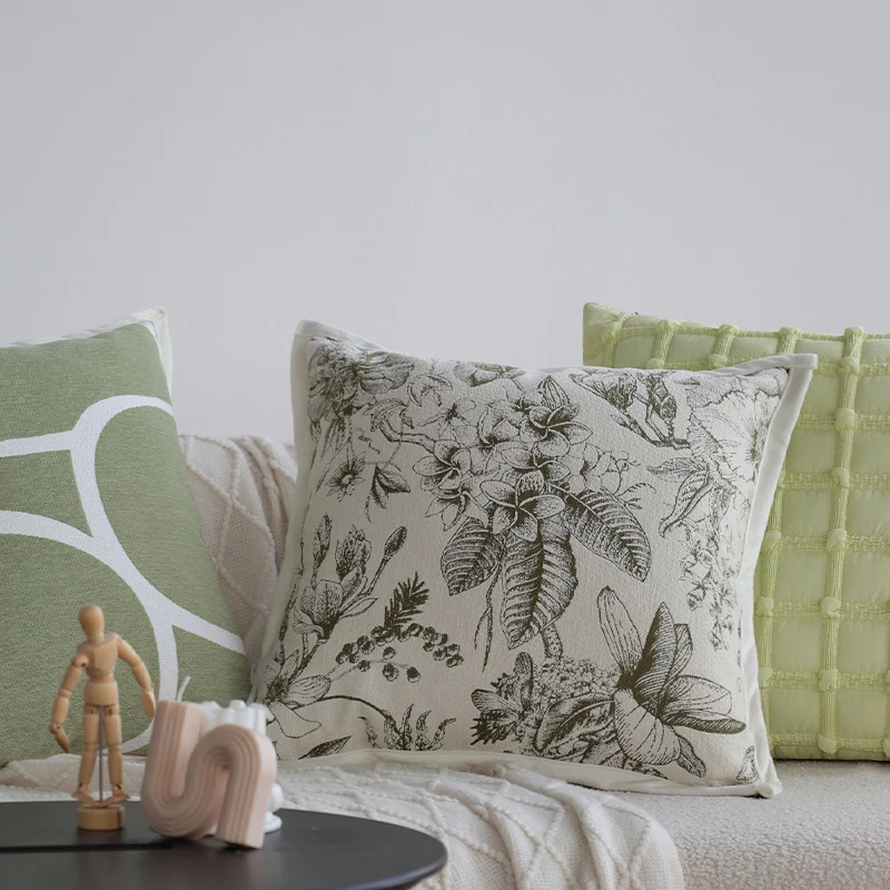Patterned decorative cushion with textured chenille surface Stornfield