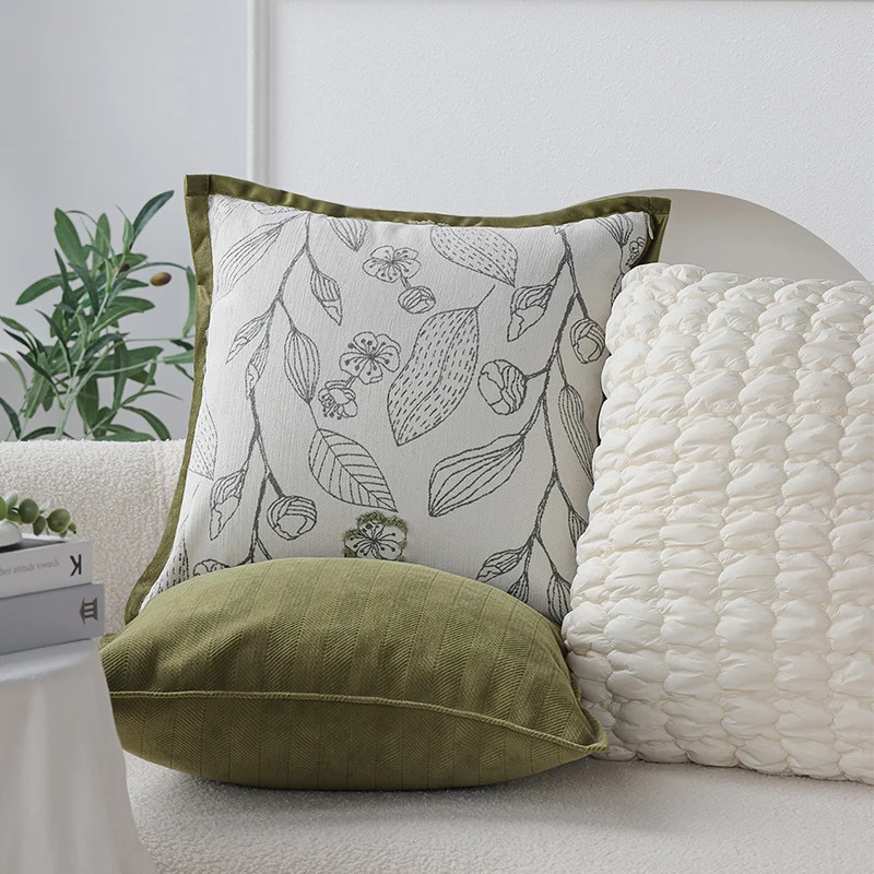 Patterned decorative cushion with textured chenille surface Stornfield