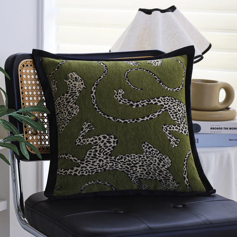 Patterned decorative cushion with textured chenille surface Stornfield