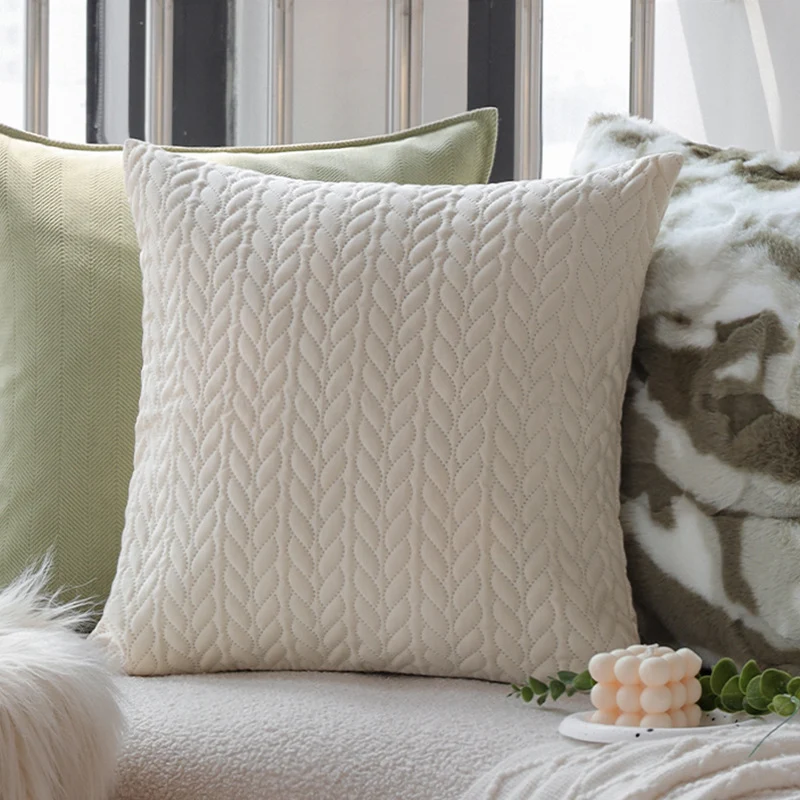 Patterned decorative cushion with textured chenille surface Stornfield