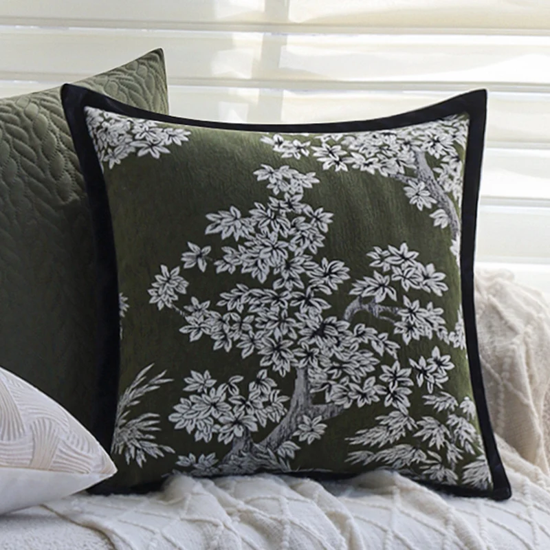 Patterned decorative cushion with textured chenille surface Stornfield
