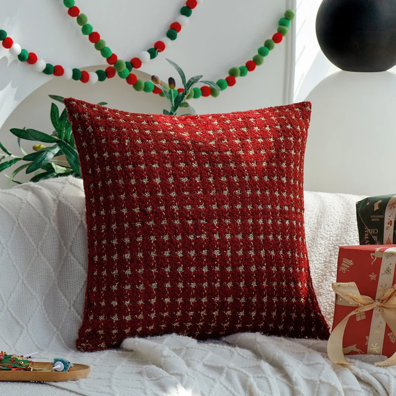 Patterned Boucle Decorative Pillow with Houndstooth Structure Stornfield