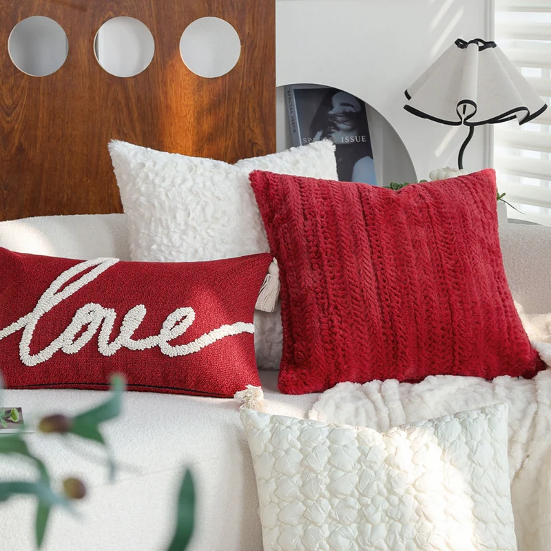 Decorative cuddly pillow with cuddly faux fur cover Stornfield
