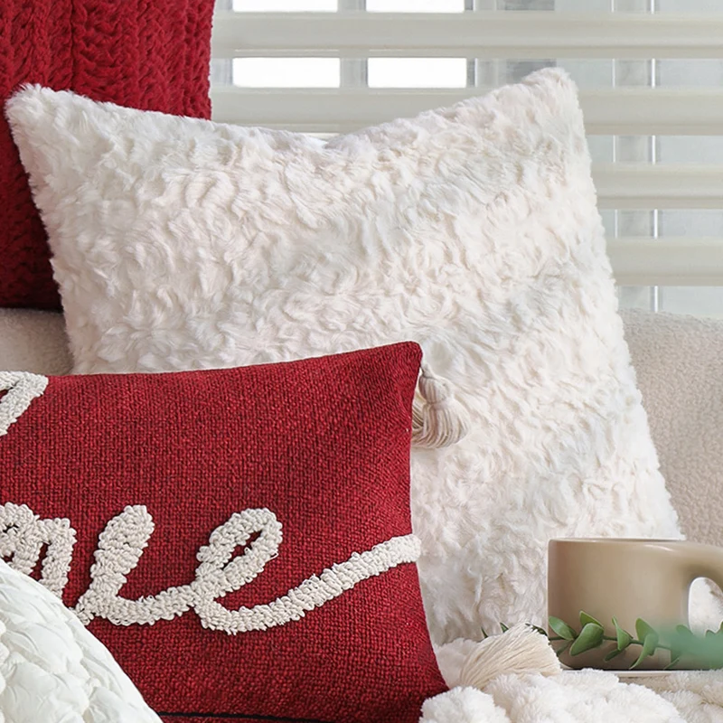 Decorative cuddly pillow with cuddly faux fur cover Stornfield