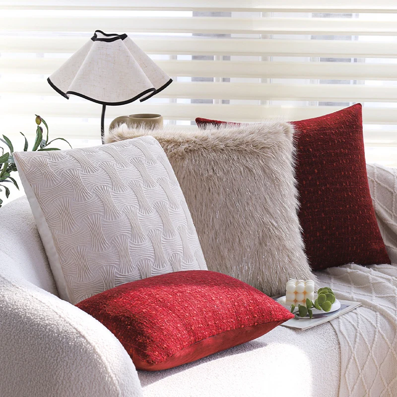 Decorative sofa cushion cover with relief-style textured pattern Stornfield