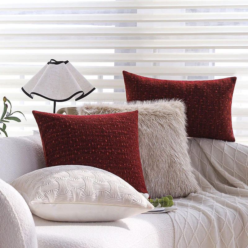 Decorative sofa cushion cover with relief-style textured pattern Stornfield