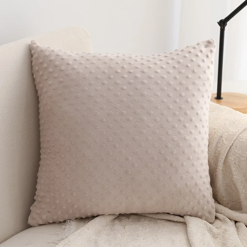 Decorative square pillow cover made of soft Minky-Dot plush with concealed zipper Stornfield
