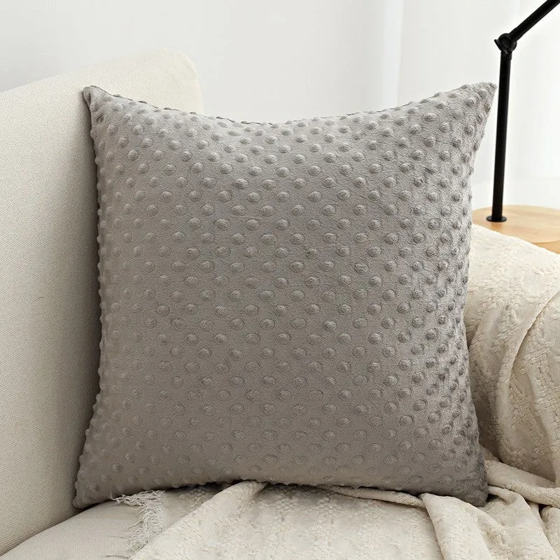 Decorative square pillow cover made of soft Minky-Dot plush with concealed zipper Stornfield