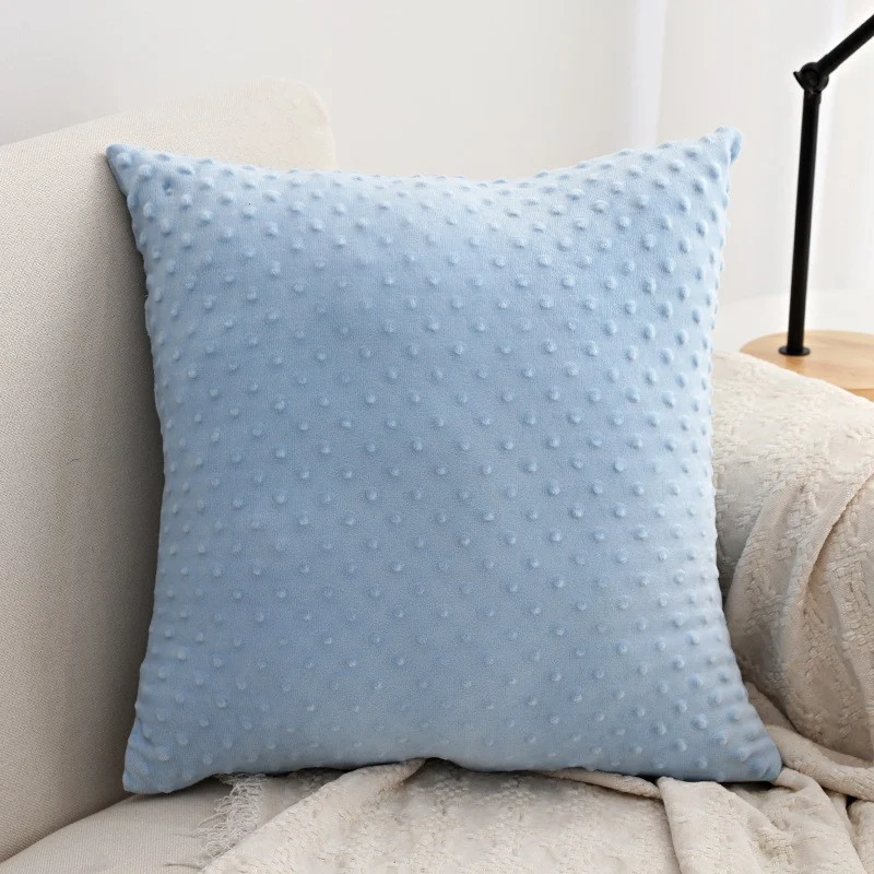 Decorative square pillow cover made of soft Minky-Dot plush with concealed zipper Stornfield