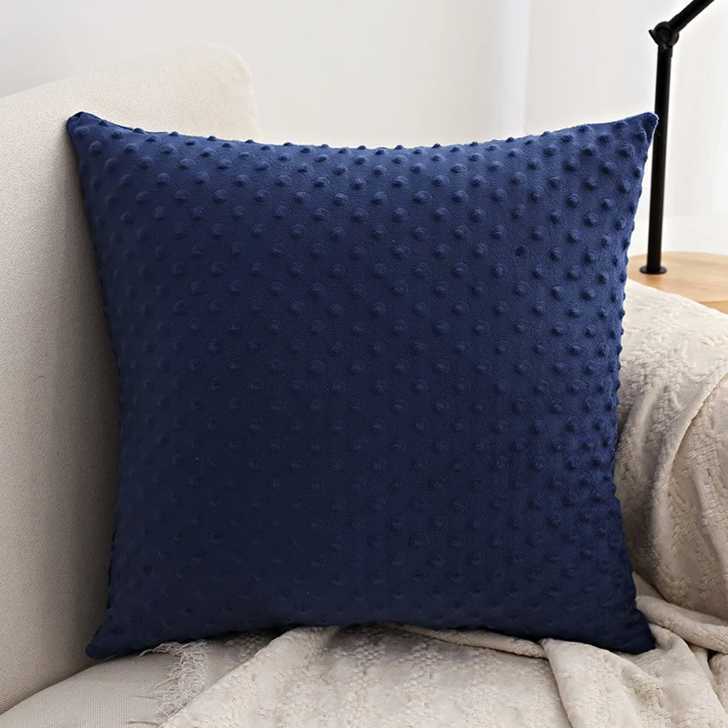 Decorative square pillow cover made of soft Minky-Dot plush with concealed zipper Stornfield