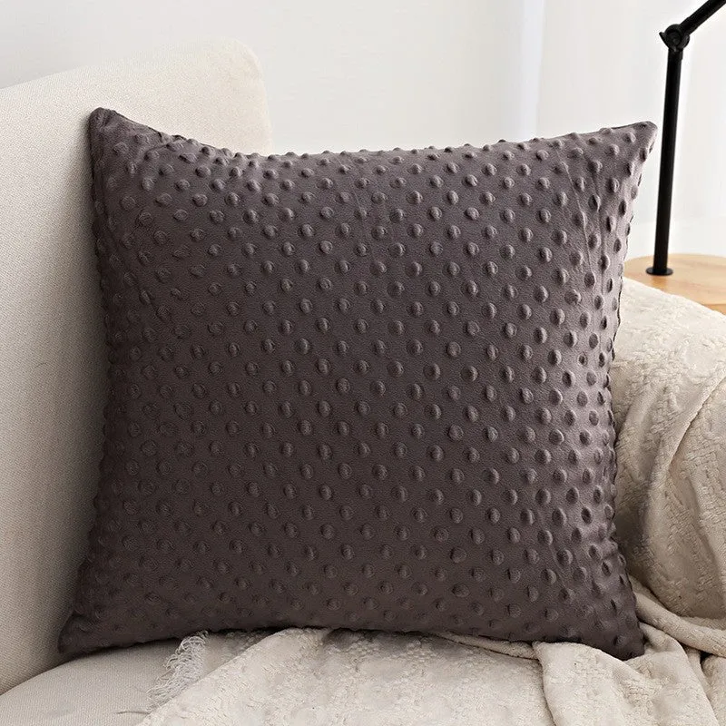 Decorative square pillow cover made of soft Minky-Dot plush with concealed zipper Stornfield