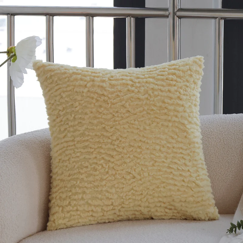 Decorative square cushion cover made of cotton with ribbed texture Stornfield