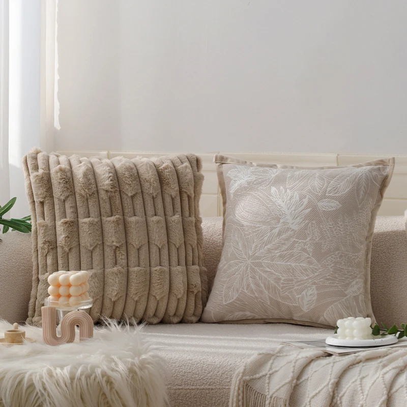 Decorative pillowcase with knotted grid relief and fine cotton look Stornfield