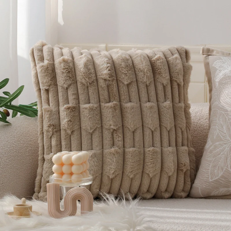 Decorative pillowcase with knotted grid relief and fine cotton look Stornfield