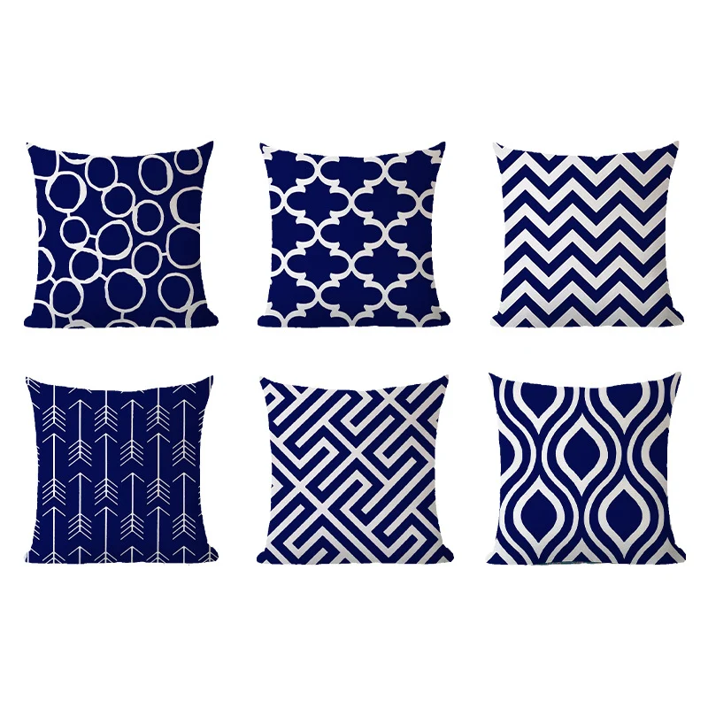 Decorative cushion cover with chevron zigzag pattern and concealed zipper Stornfield