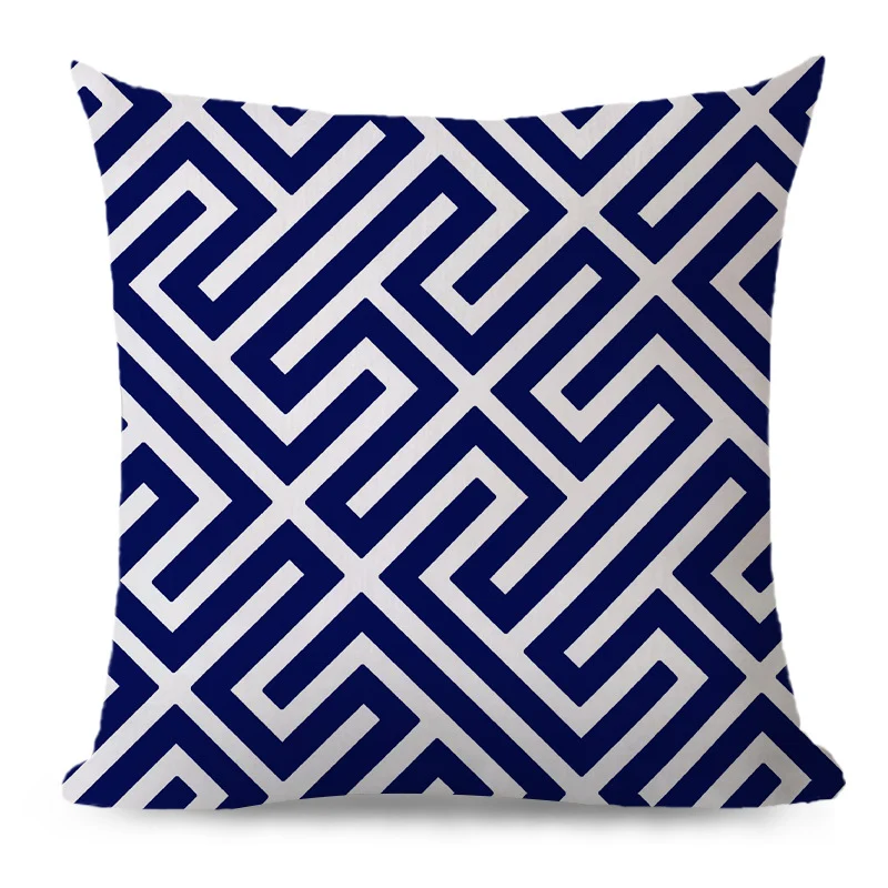 Decorative cushion cover with chevron zigzag pattern and concealed zipper Stornfield