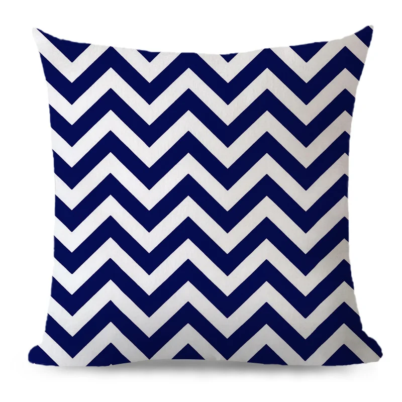 Decorative cushion cover with chevron zigzag pattern and concealed zipper Stornfield