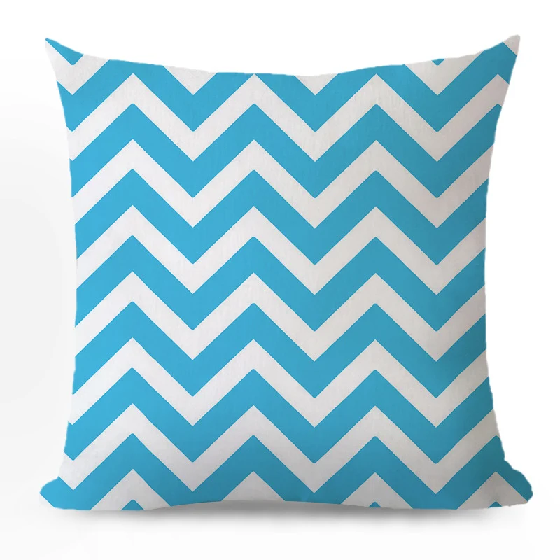 Decorative cushion cover with chevron zigzag pattern and concealed zipper Stornfield
