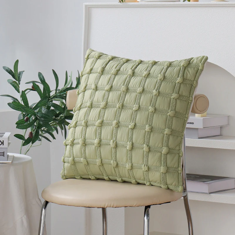Decorative cushion made of cotton-linen with floral chenille tufting and concealed zipper Stornfield