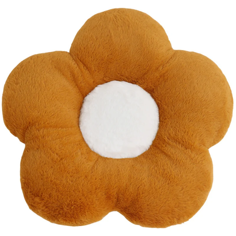 Flower-shaped plush seat and decorative cushion made of soft teddy fleece Stornfield
