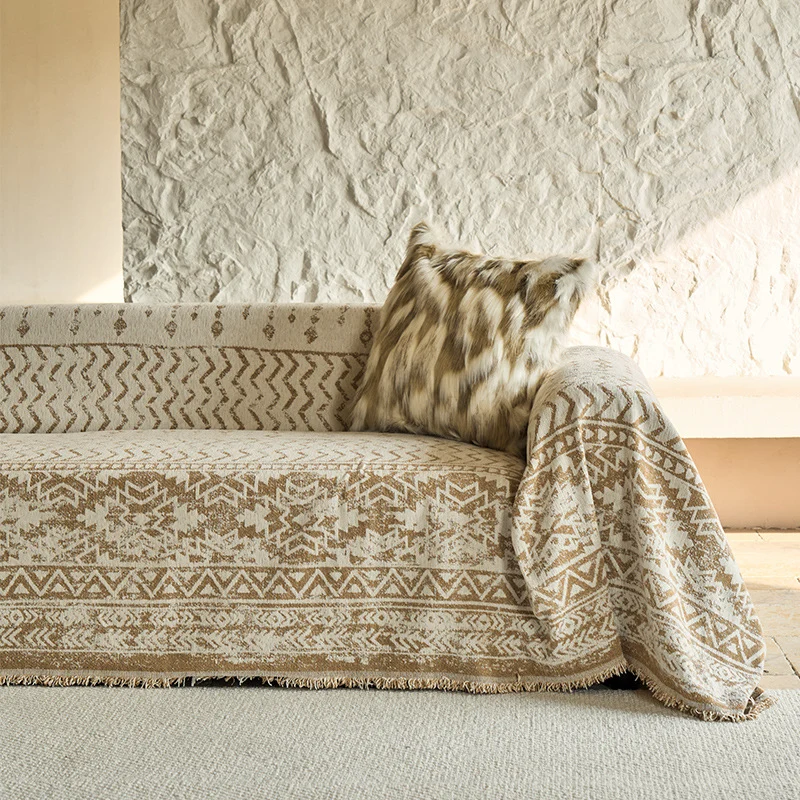 Decorative Geometric Tassel Sofa Throw Cover