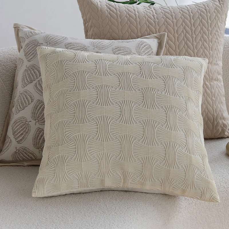 Decorative cushion with structured stripes and soft cotton cover Stornfield