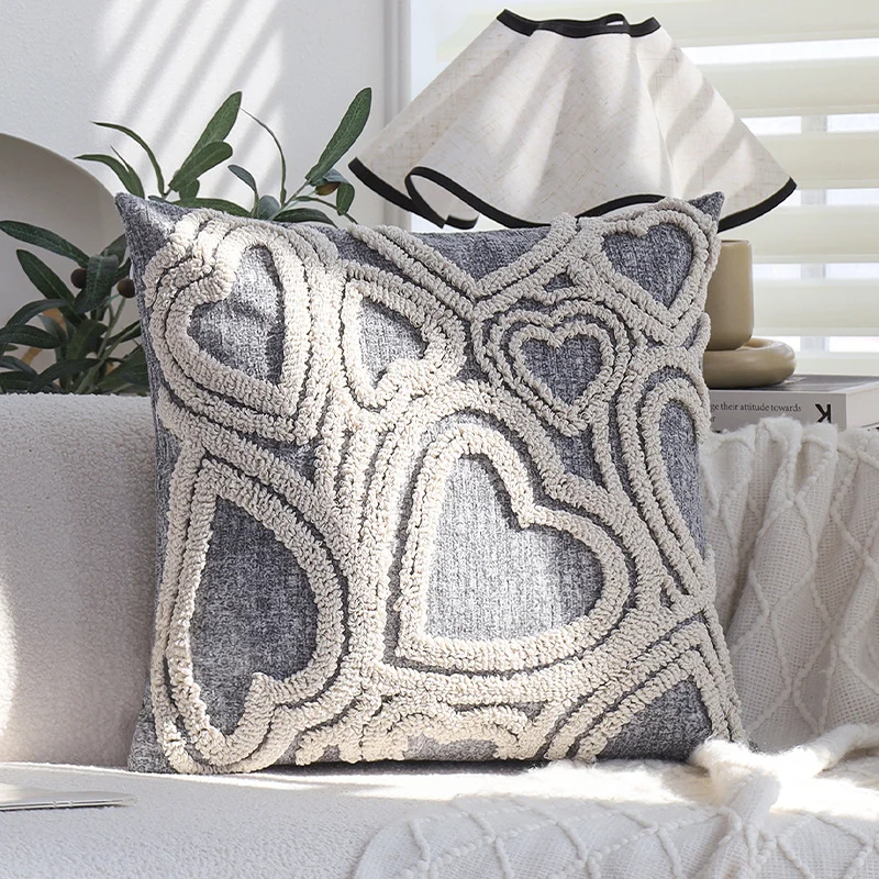 Reversible faux fur and textured cushion cover with leopard print and concealed zipper Stornfield