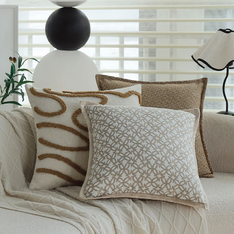 soft decorative faux fur cushion rectangular with textured stripe and dot appearance Stornfield