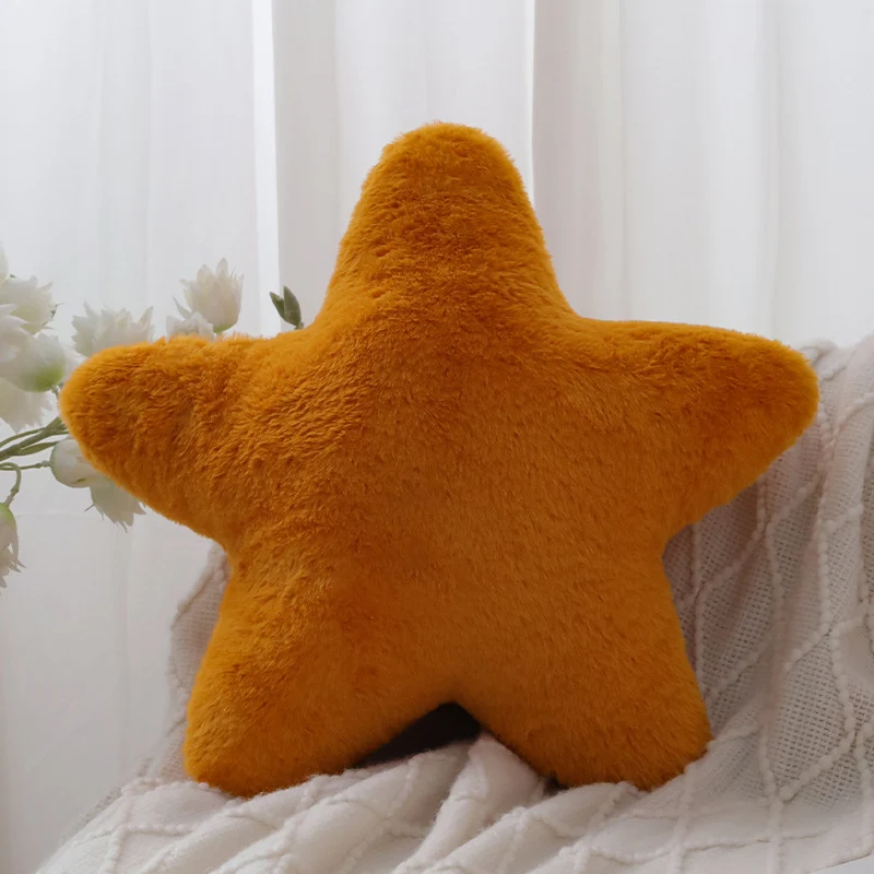Star-shaped decorative plush pillow with extra soft faux fur cover Stornfield