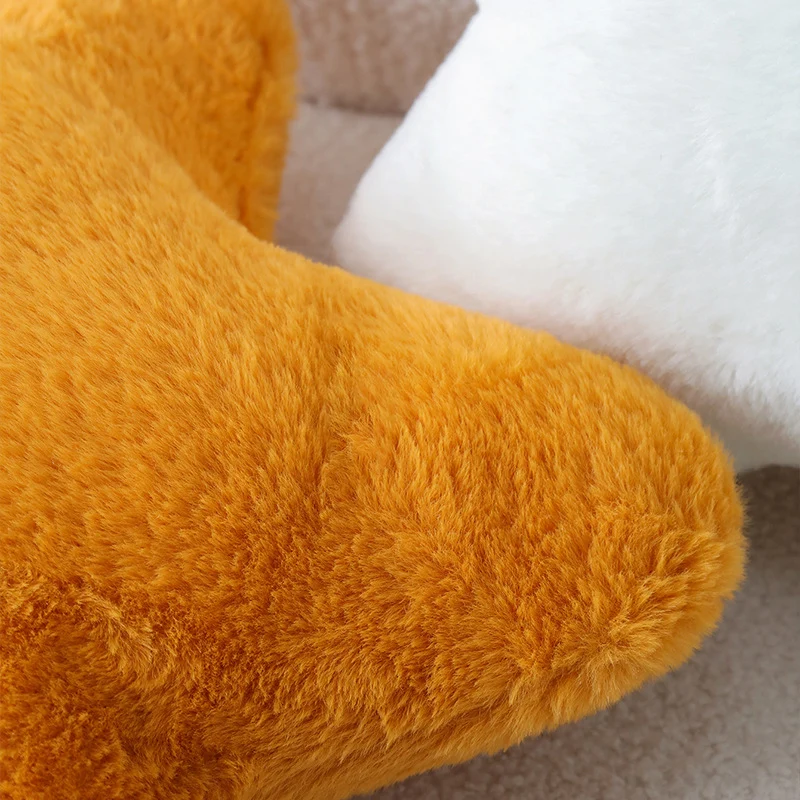 Star-shaped decorative plush pillow with extra soft faux fur cover Stornfield