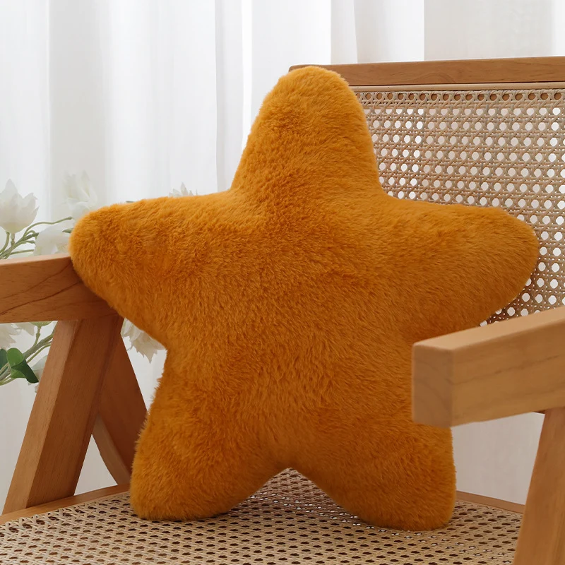 Star-shaped decorative plush pillow with extra soft faux fur cover Stornfield
