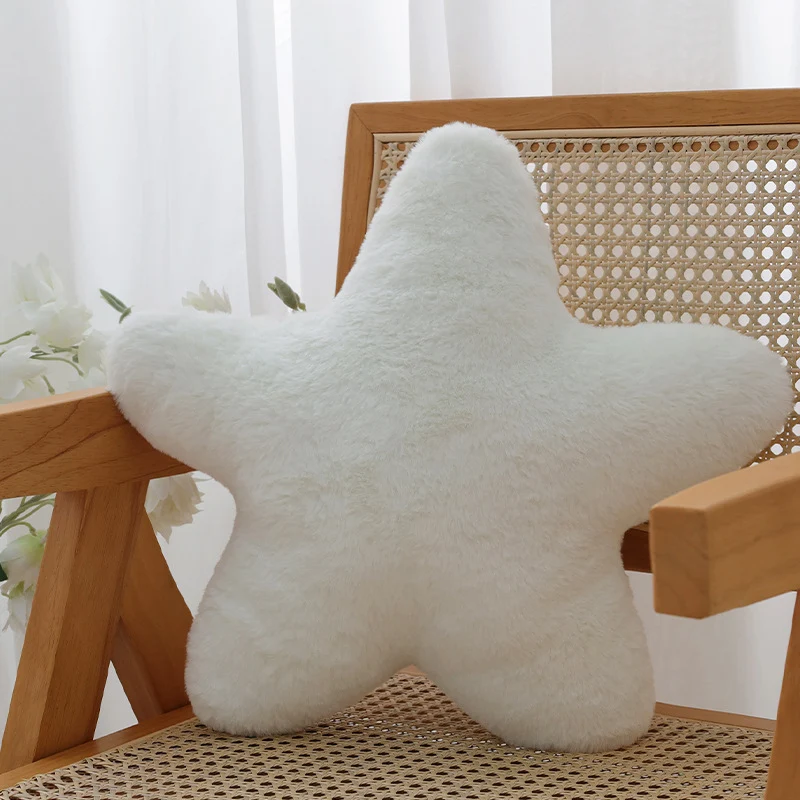 Star-shaped decorative plush pillow with extra soft faux fur cover Stornfield