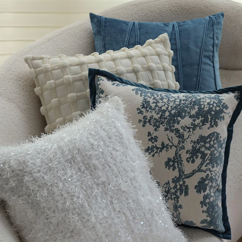 Samt-decorative pillow with quilted longitudinal stripes Stornfield